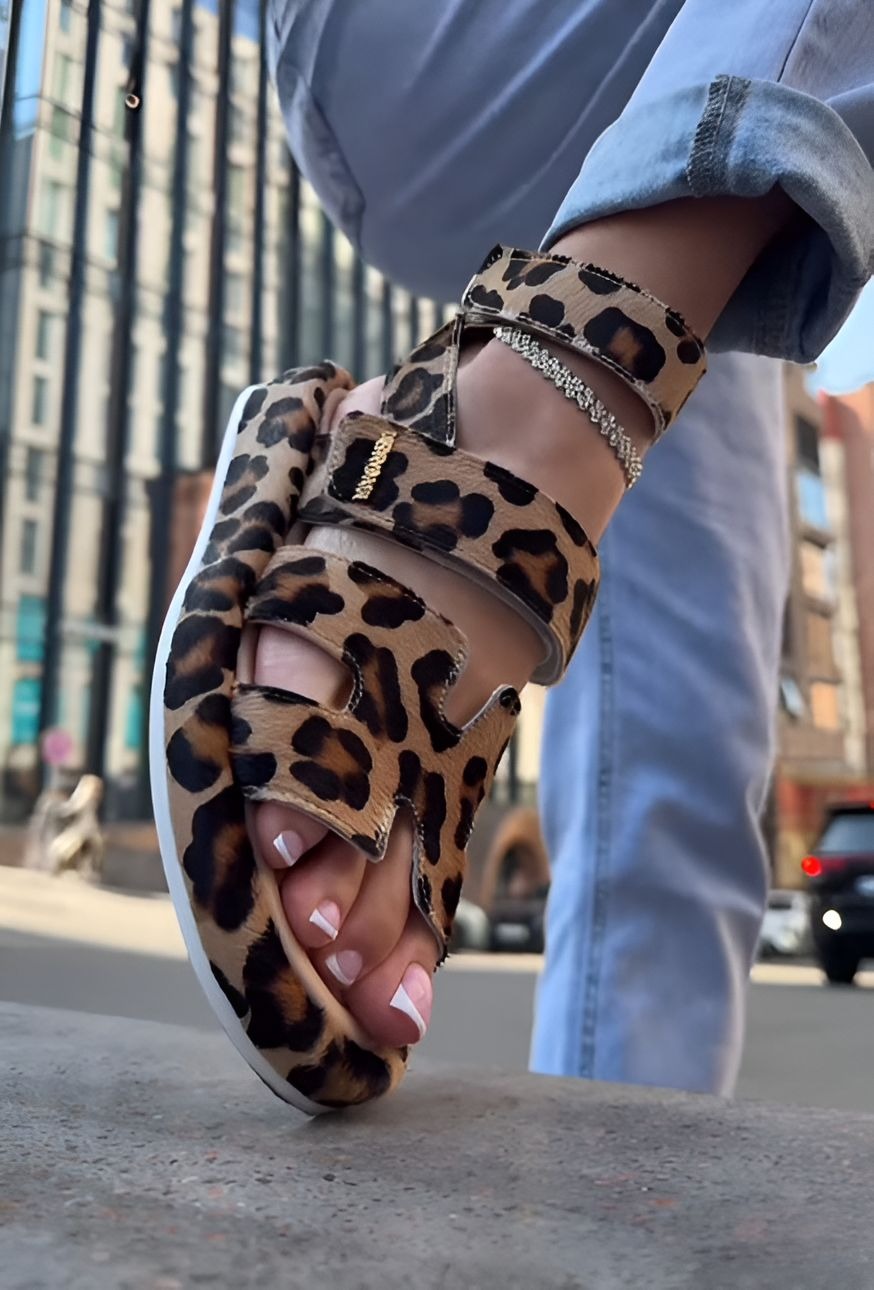 Leopard Print Platform Sandals For Women