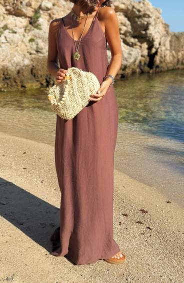 V-Neck Backless Vacation Dress