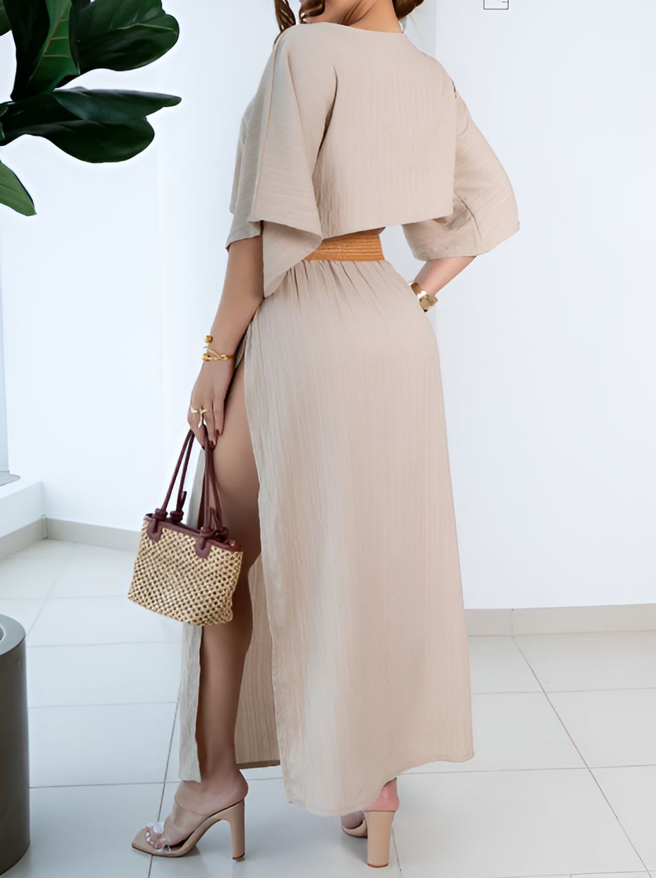 Solid Color Statement Skirt Set