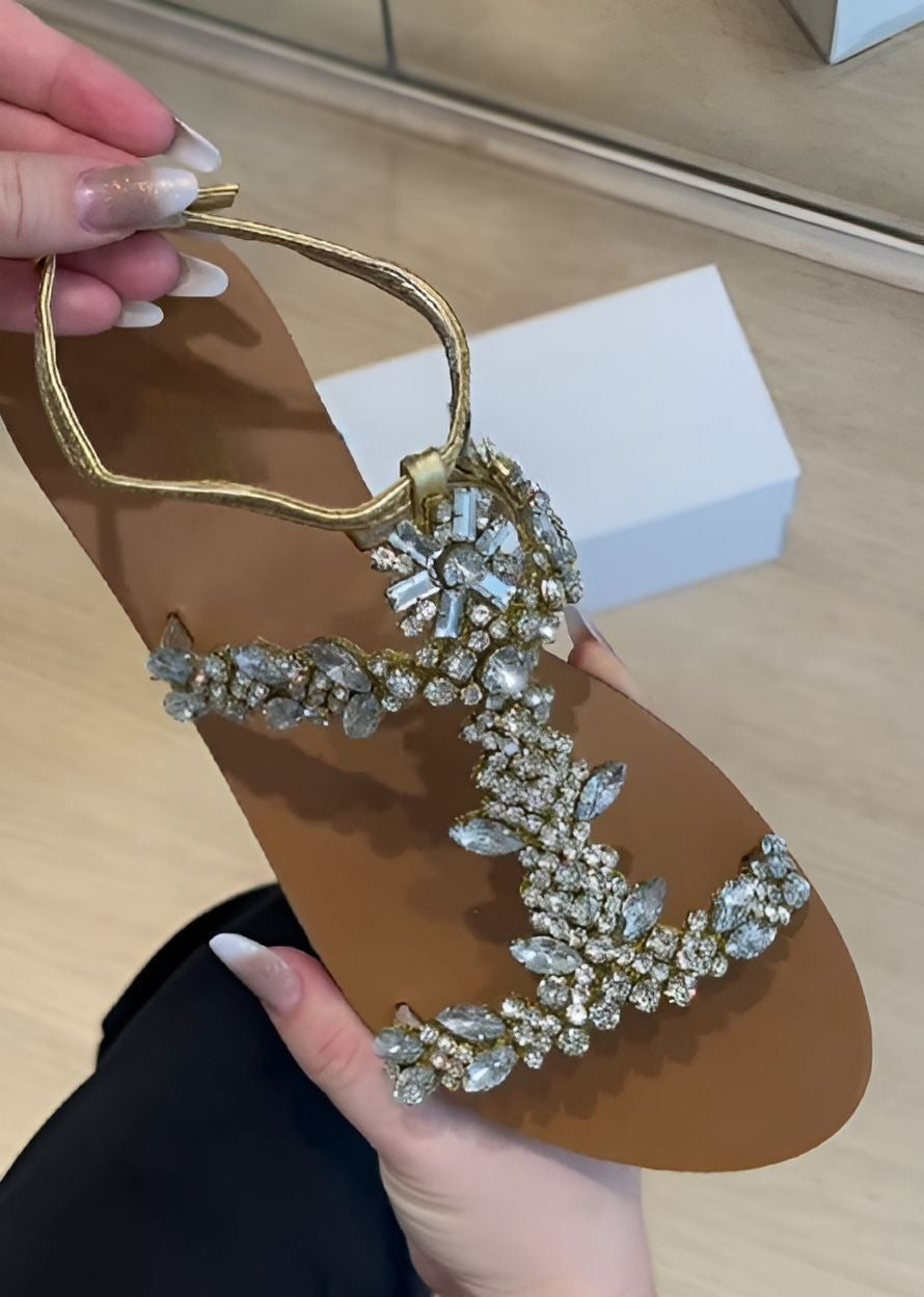 Rhinestone Flat Sandals