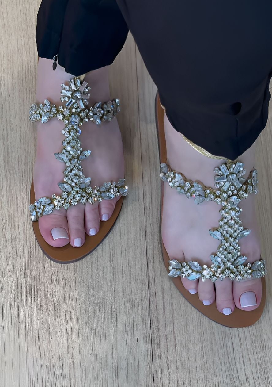 Rhinestone Flat Sandals