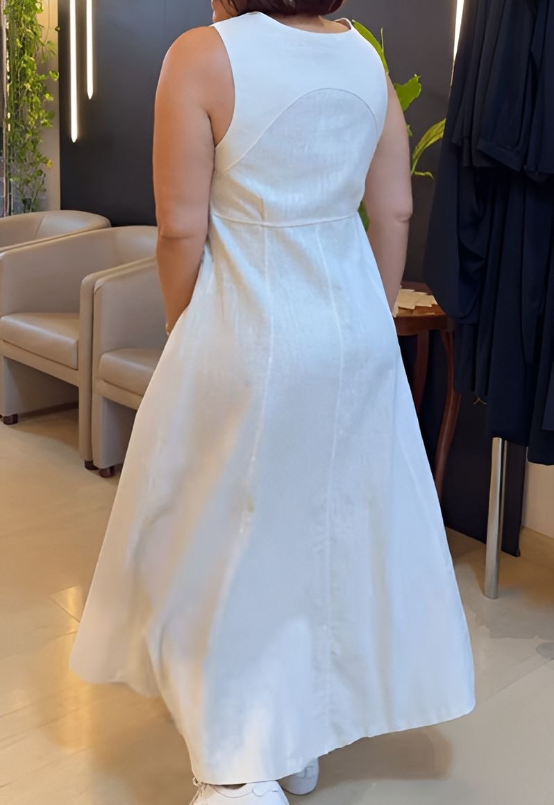 Sleeveless Button Dress with Pockets