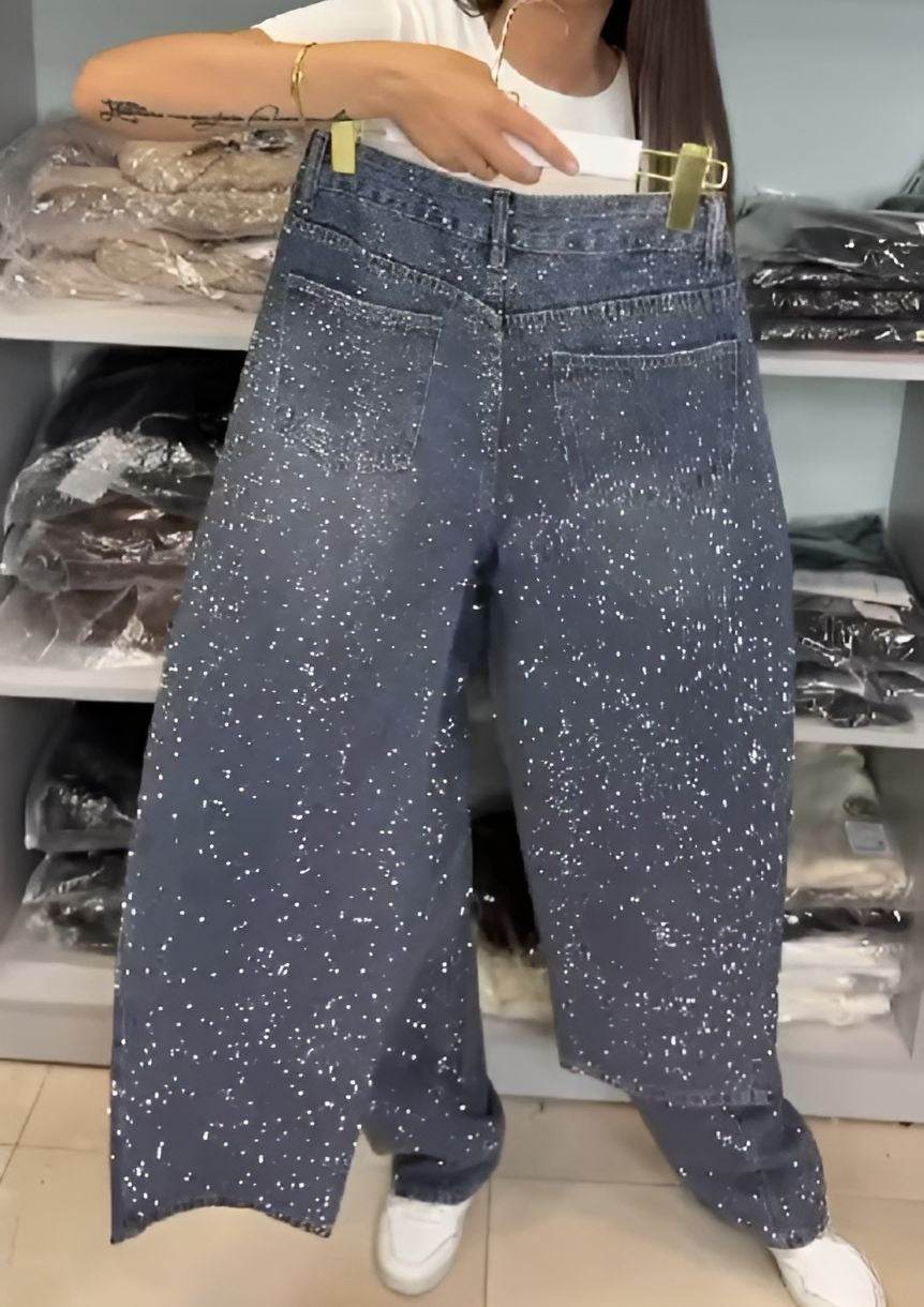 Rhinestone Embellished Designer Jeans