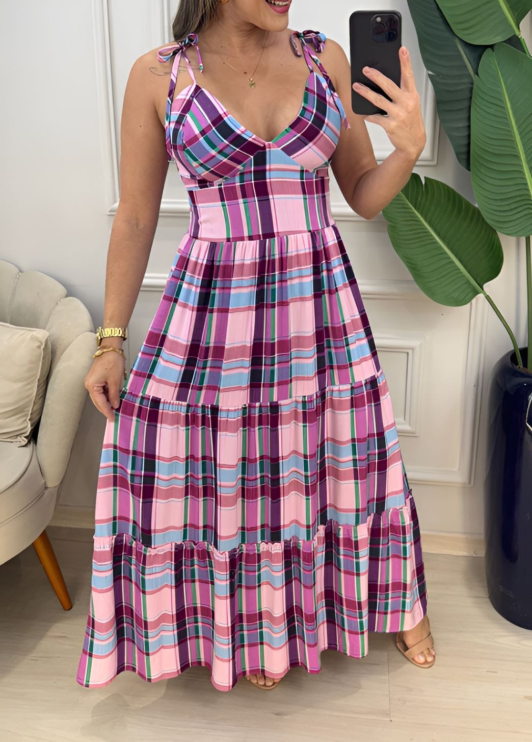 Plaid Suspender Dress