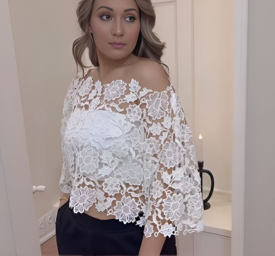 Floral Lace Cutout Top