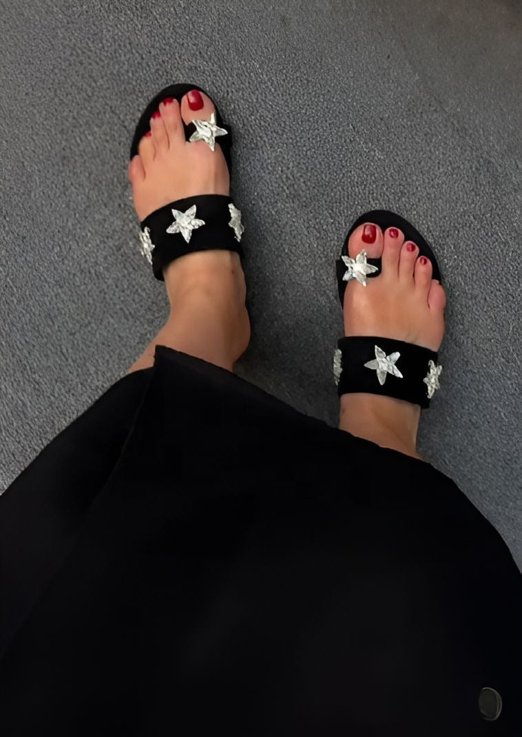 Star-Studded Slide Sandals