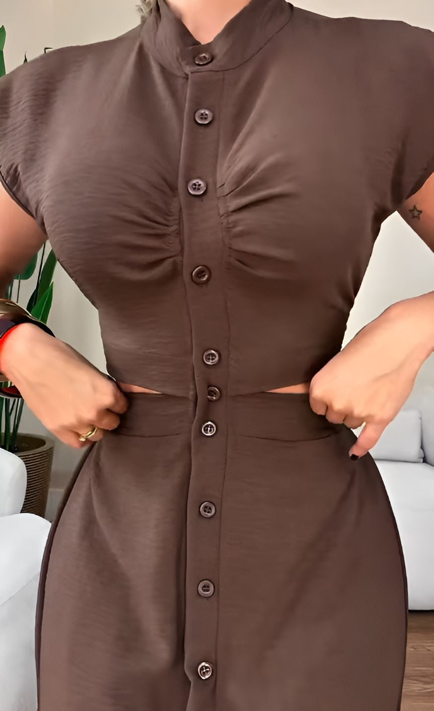 Comfort Button Dress