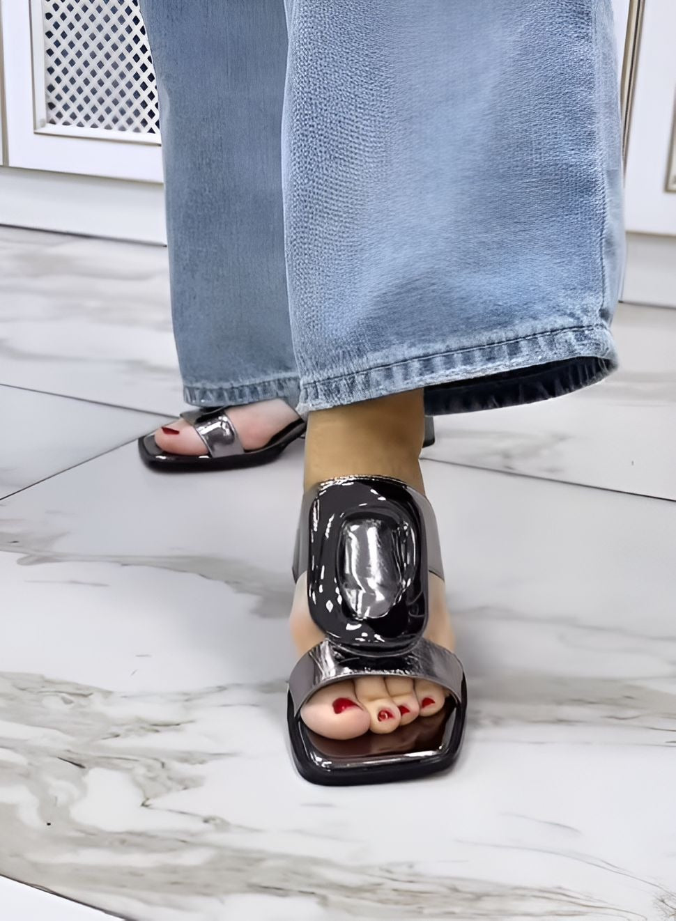 Soft Leather Fashion High Heel Sandals