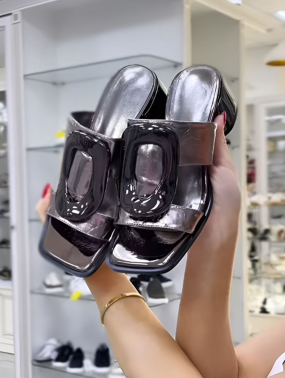 Soft Leather Fashion High Heel Sandals