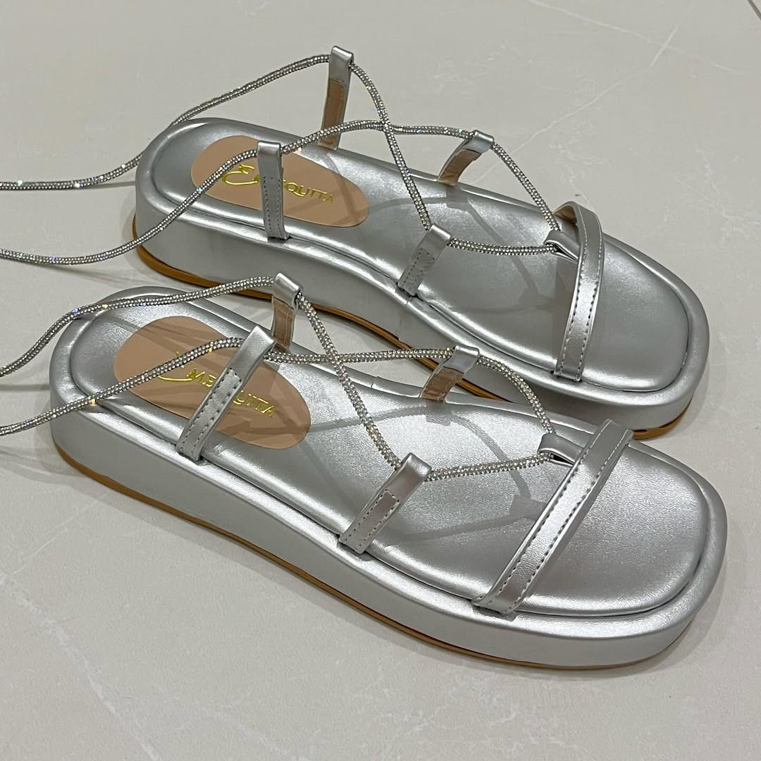 Rhinestone Strappy Comfort Sandals