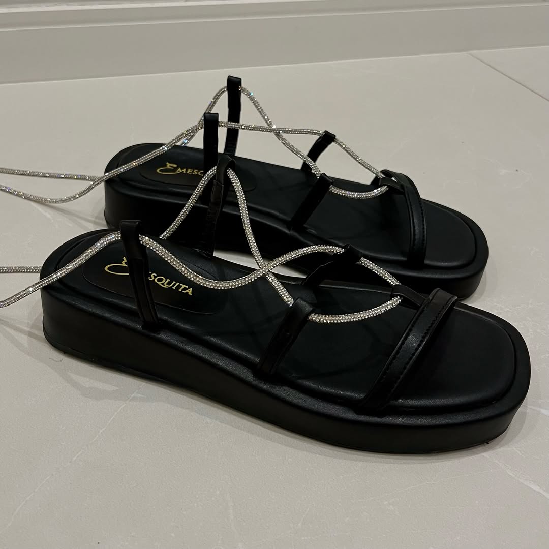 Rhinestone Strappy Comfort Sandals