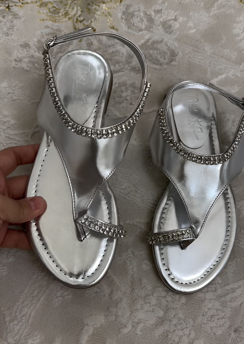 Silver Rhinestone Sandals
