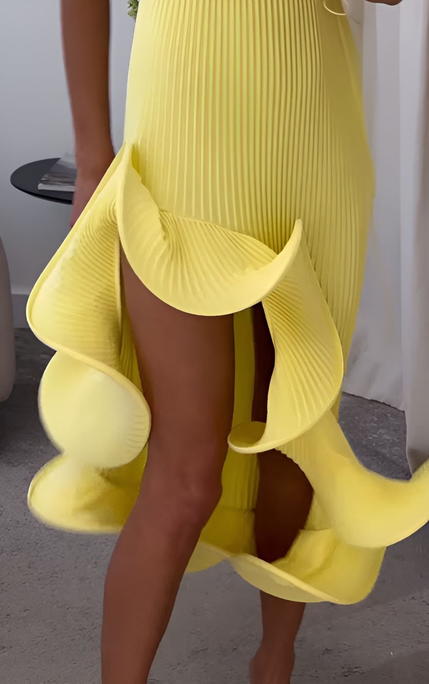Stretch Ruffle Hem Dress