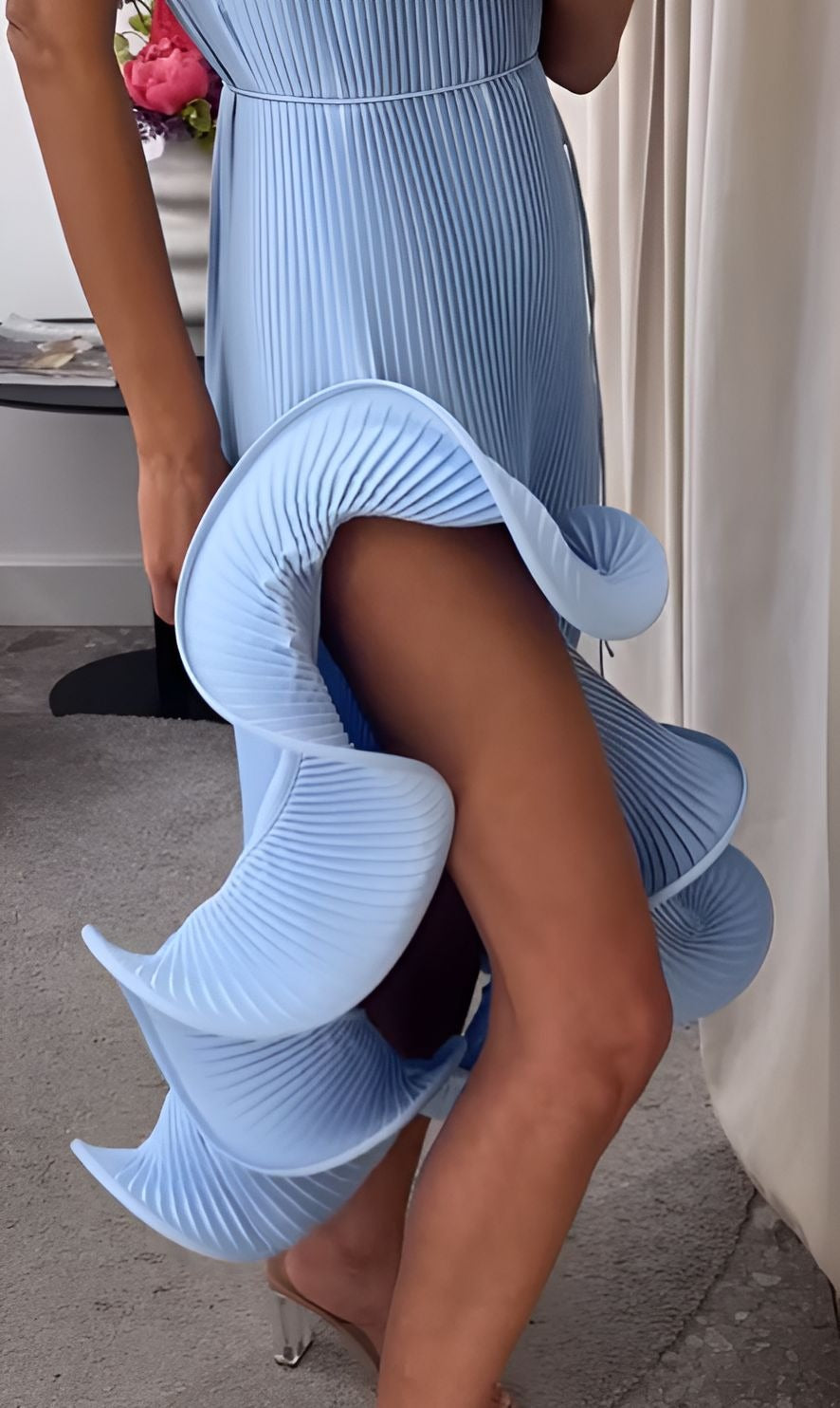 Stretch Ruffle Hem Dress