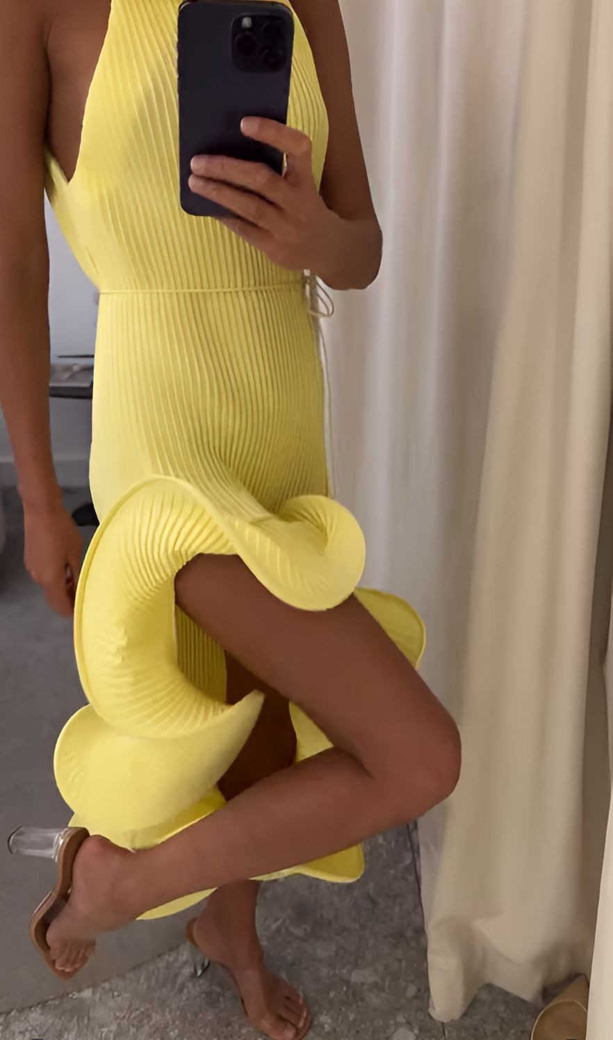 Stretch Ruffle Hem Dress