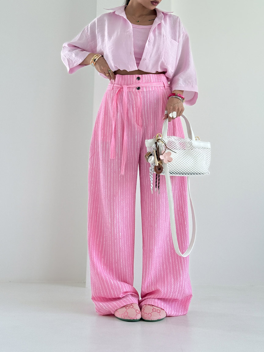 Striped Loose And Comfortable Wide-Leg Pants
