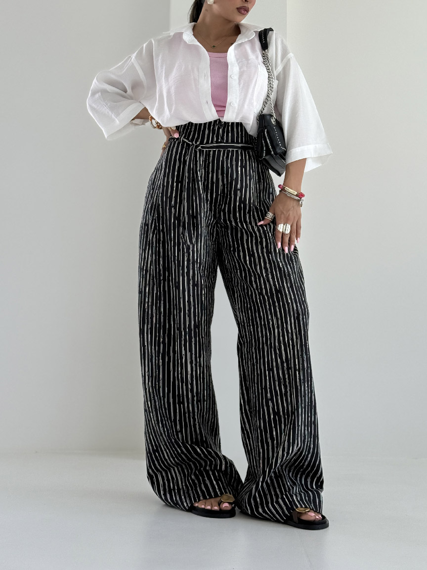 Striped Loose And Comfortable Wide-Leg Pants