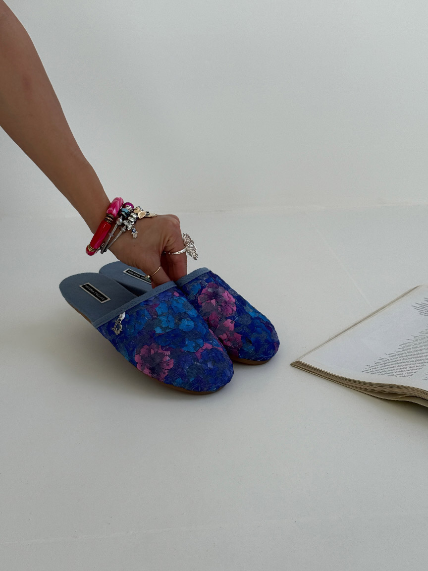 Blue Floral Sandals