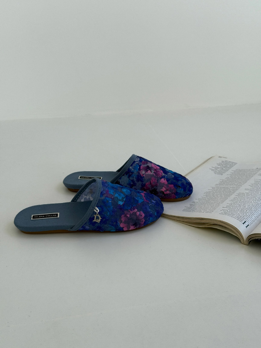 Blue Floral Sandals