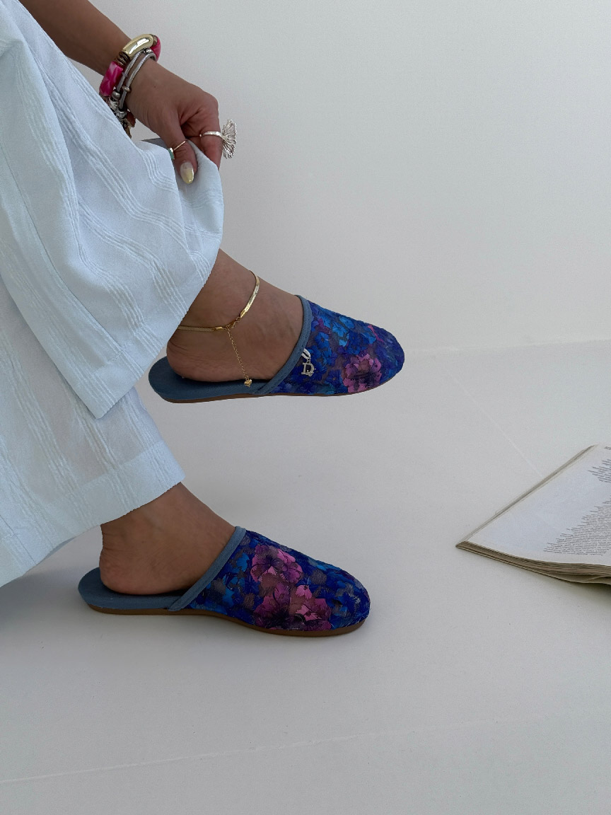 Blue Floral Sandals