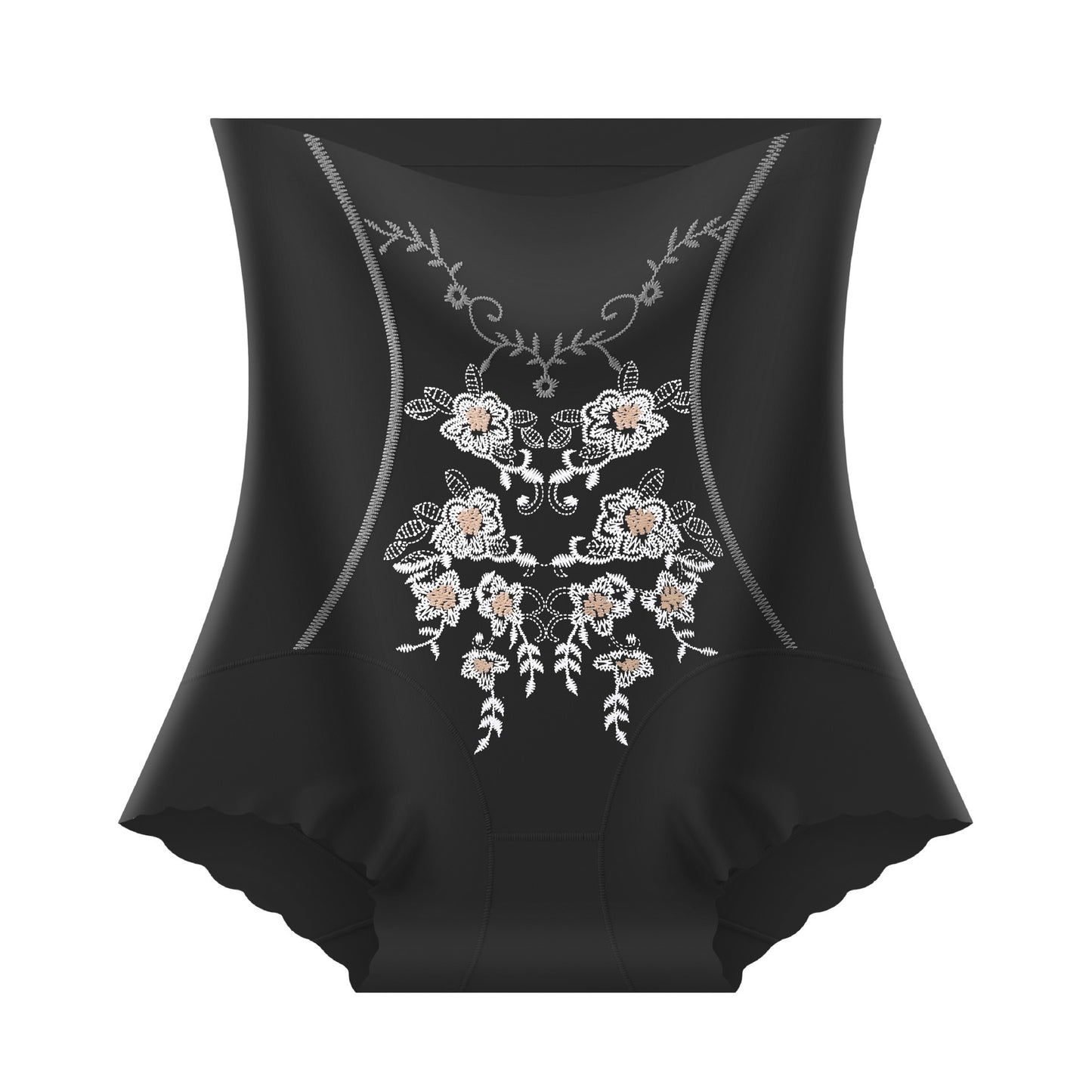 3D Embroidery High Waist Shaping Tummy-Control Panties