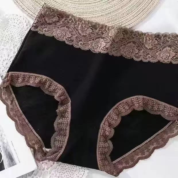 Plus Size Soft Lace Cotton Panties