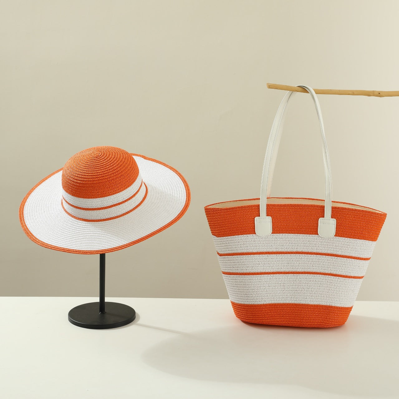 Travel Beach Woven Hat & Bag Set