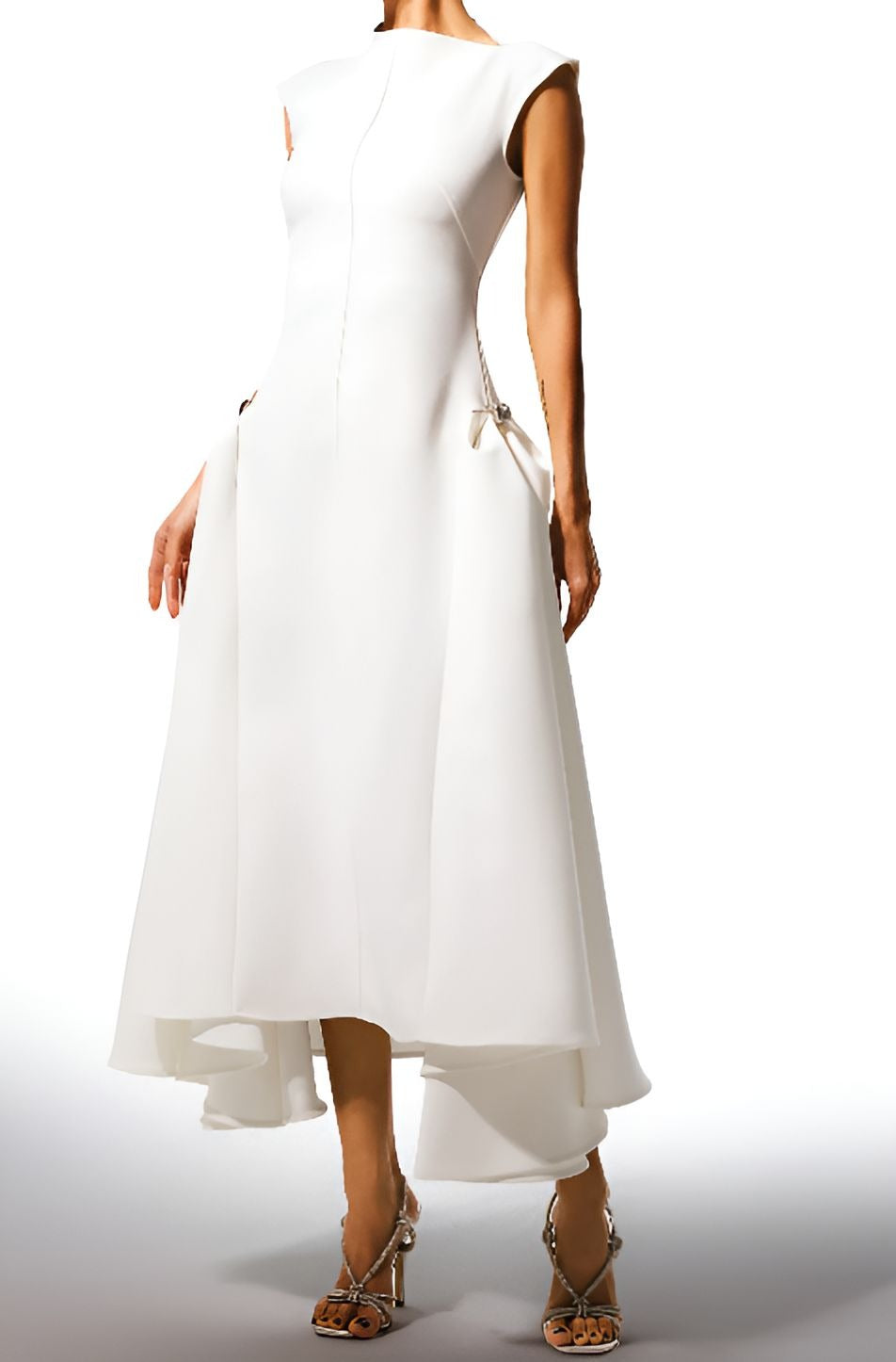 Elegant White Sleeveless Long Dress