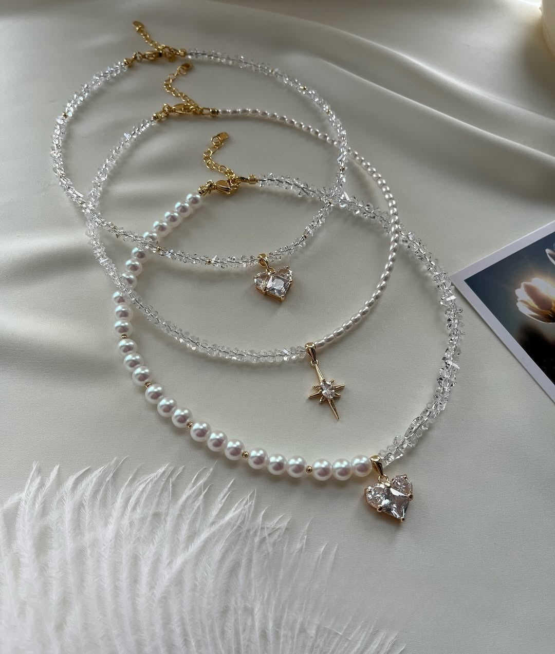 Summer New Pearl Rhinestone Necklace