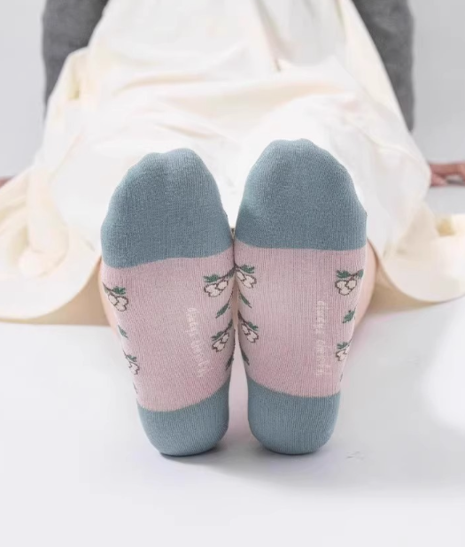 Summer Thin Floral Ice Silk Socks