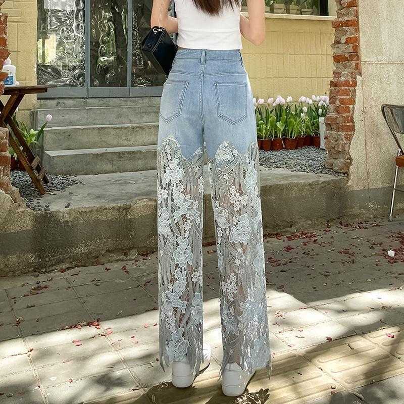 Lace Panel Jeans