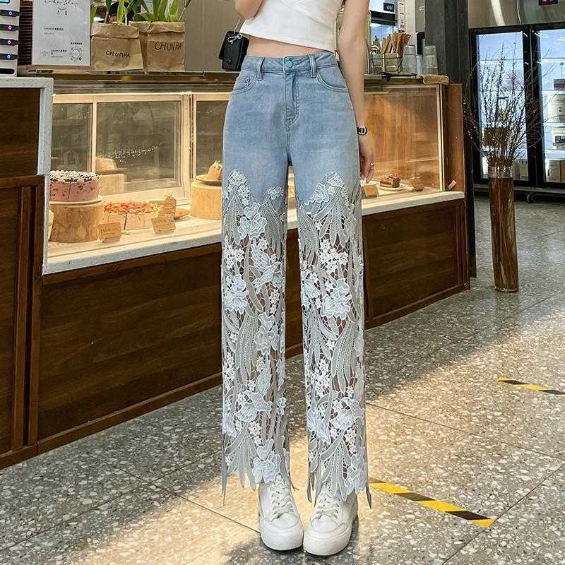 Lace Panel Jeans