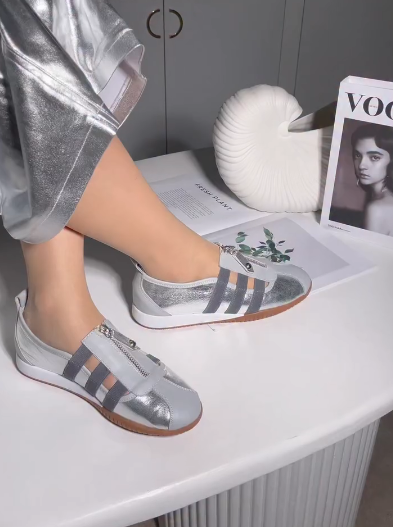 Soft Leather Zipper Women's Shoes