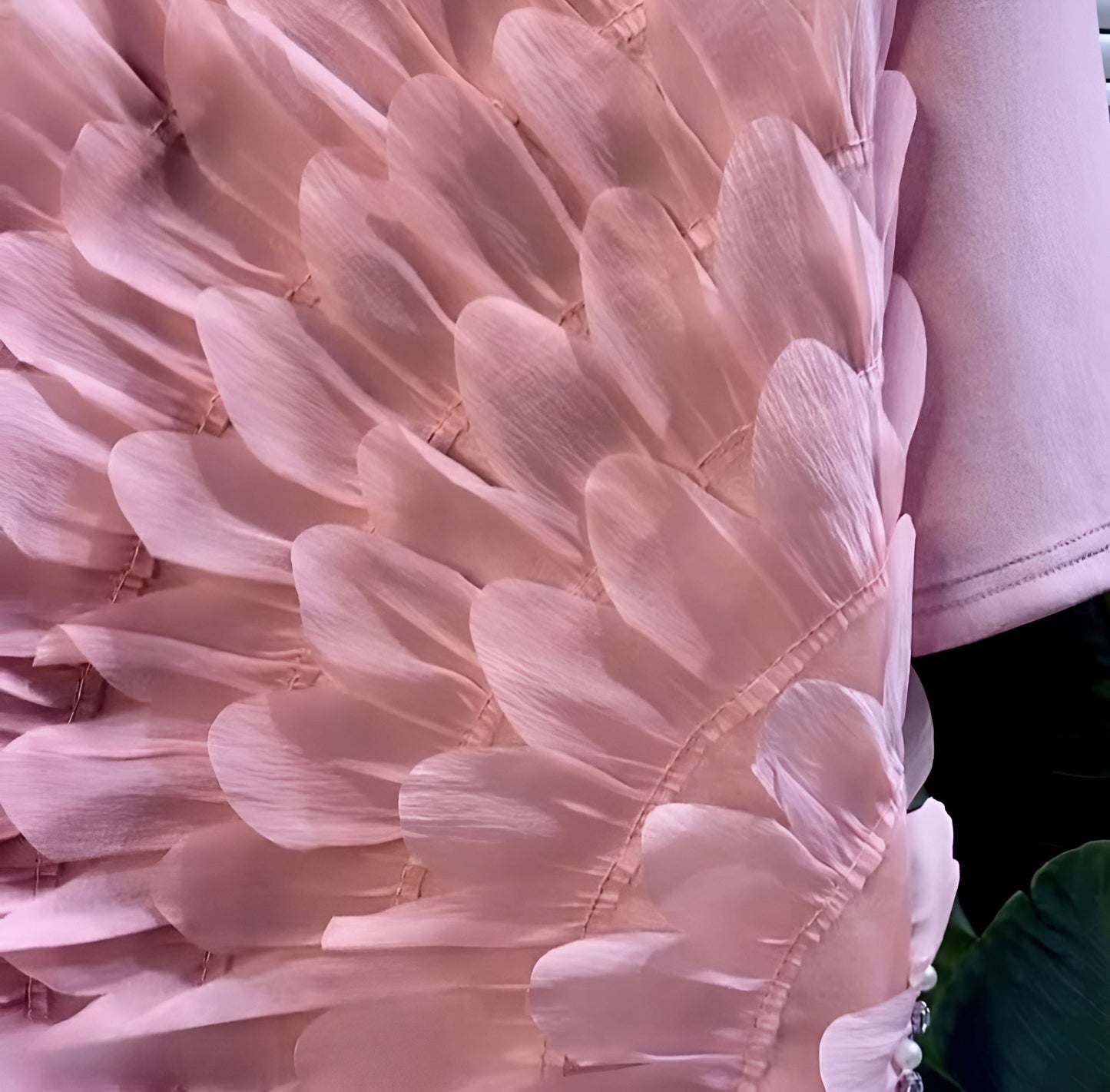 Pink Petal Mid-Length Short Sleeves