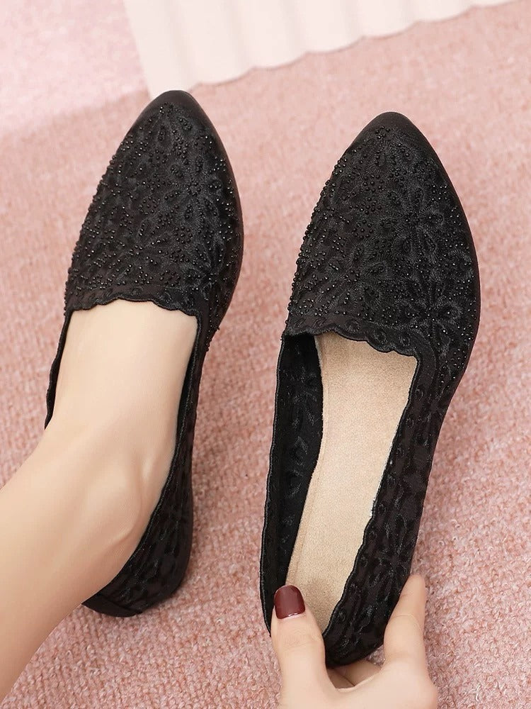 Fashion Soft-Soled Rhinestone Women Shoes