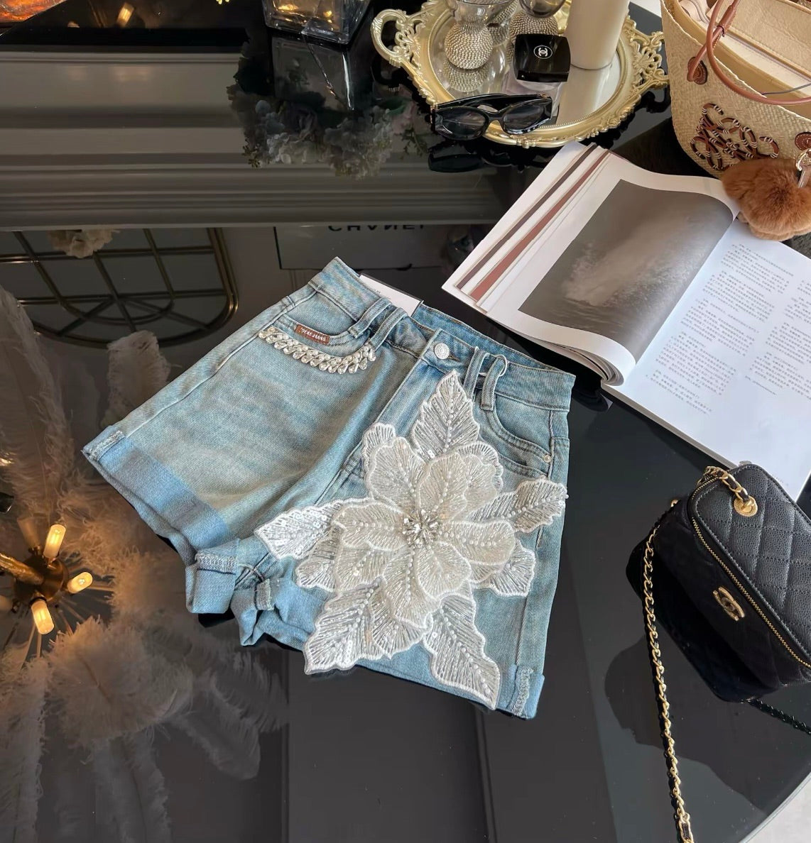 3D Flower Shorts