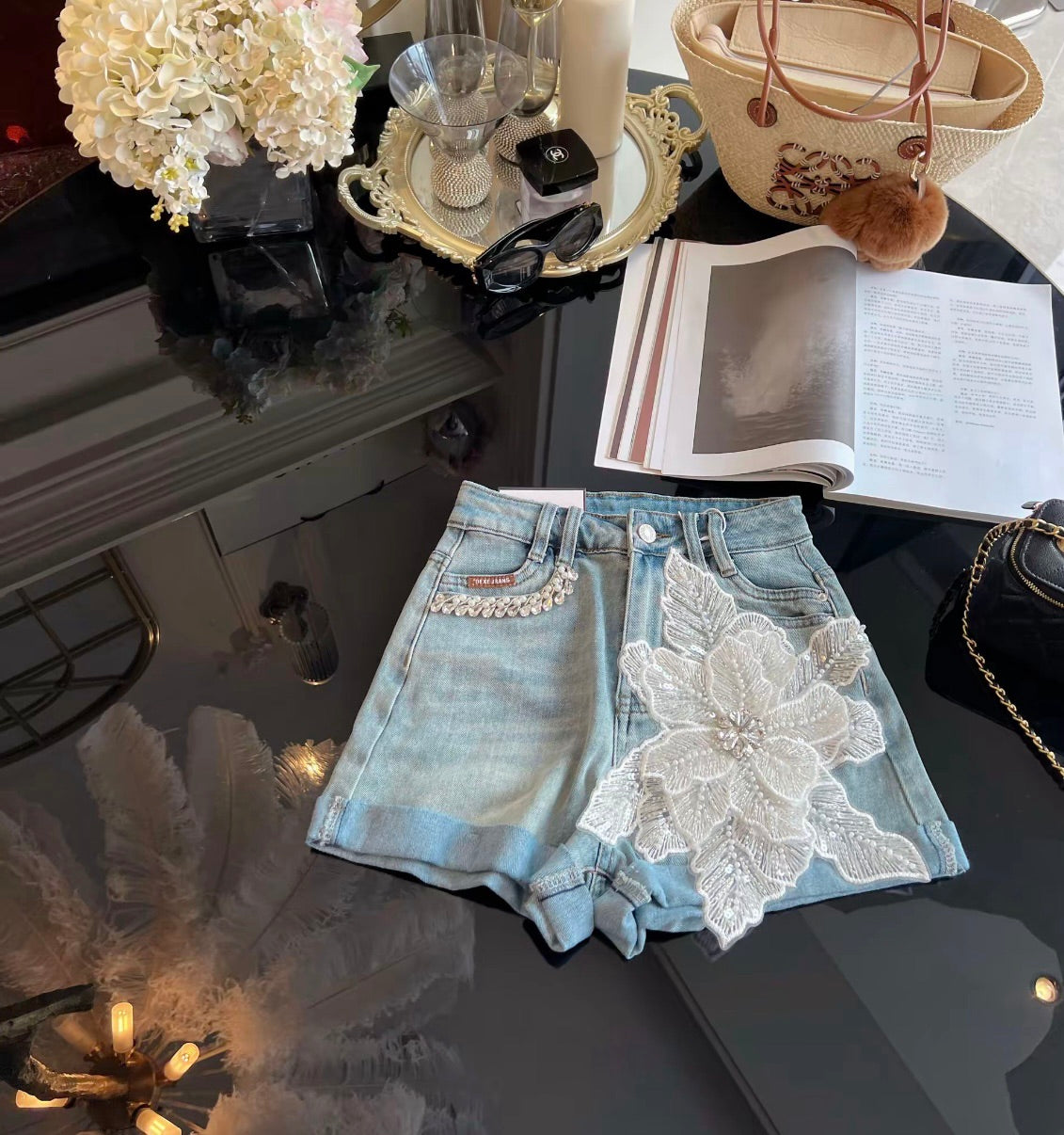 3D Flower Shorts