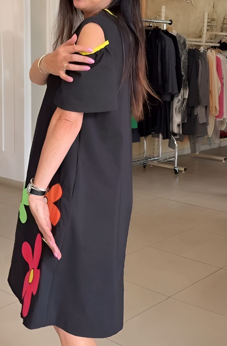 Colorful Flower Print Dress