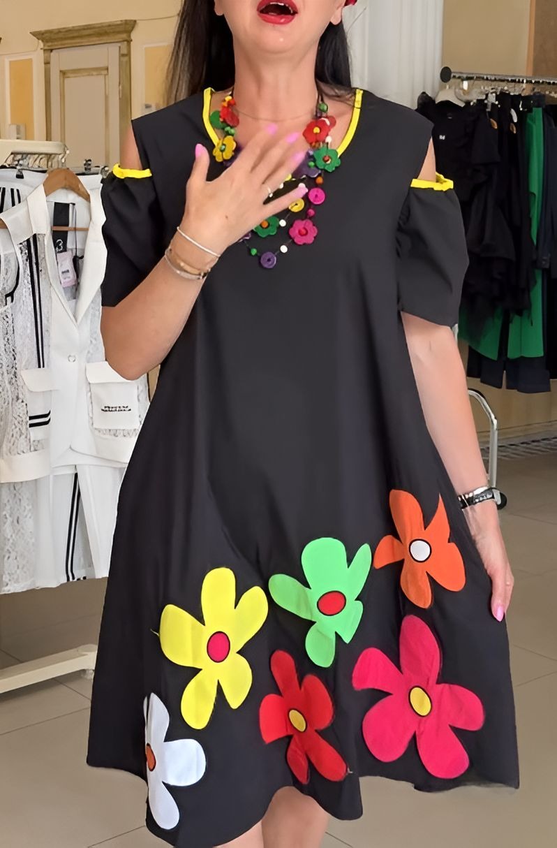 Colorful Flower Print Dress