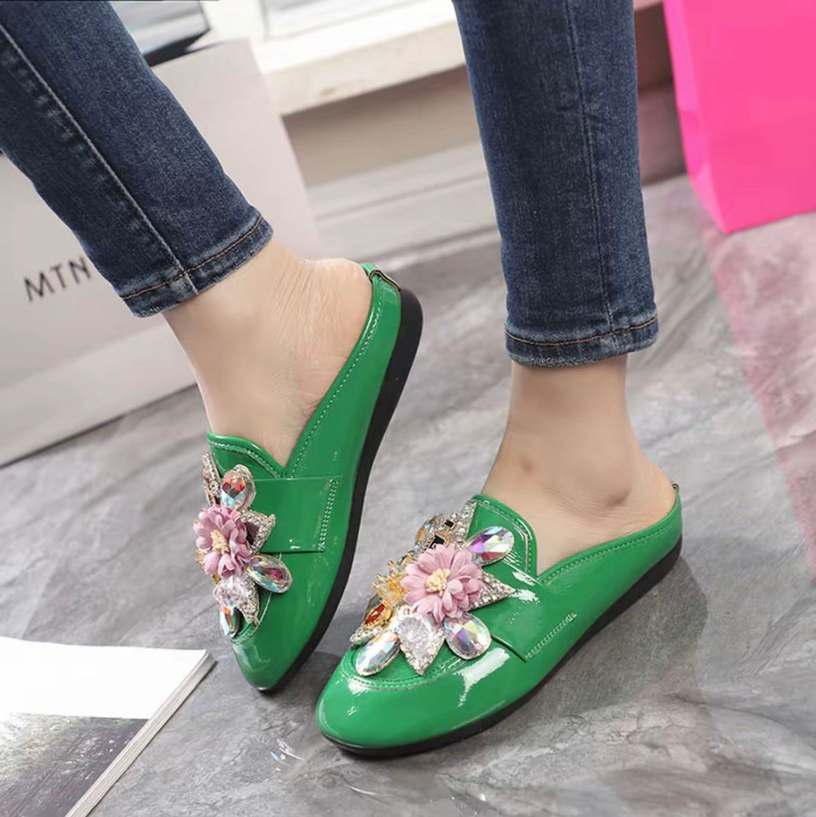Rhinestone Flower Sandals