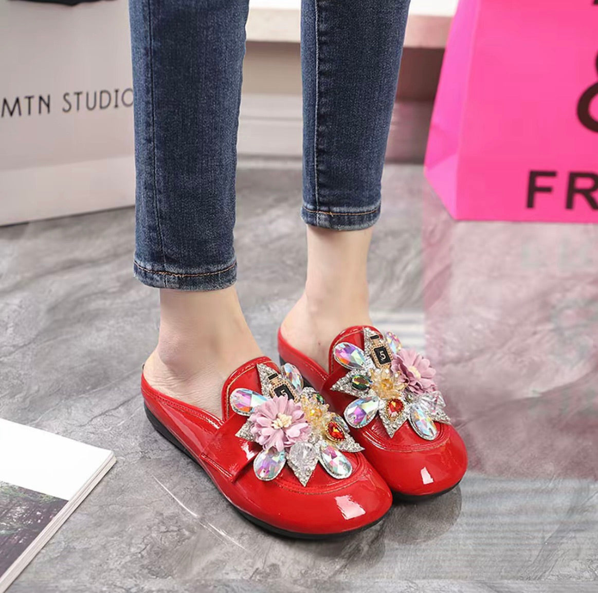Rhinestone Flower Sandals