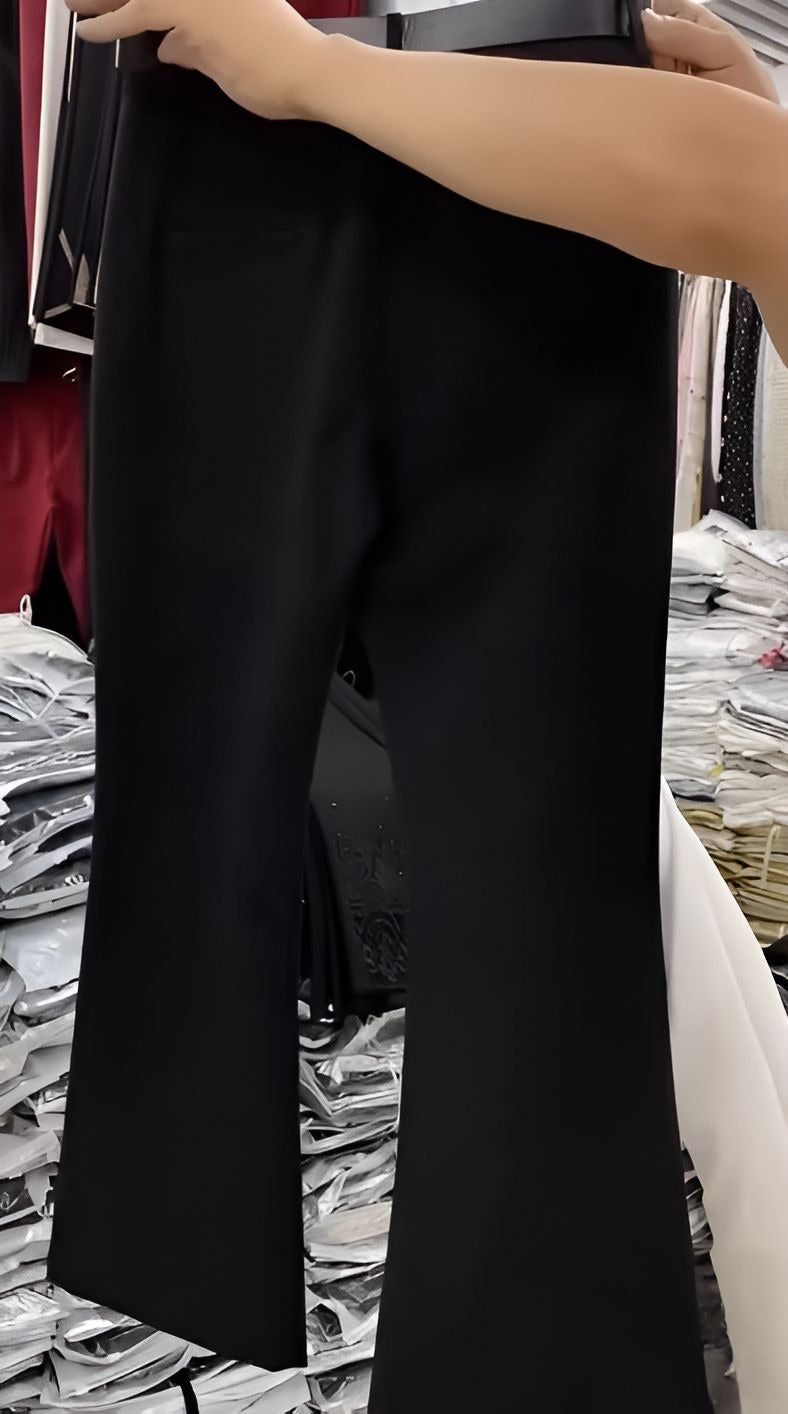 Black Rhinestone Pearl High Stretch Pants