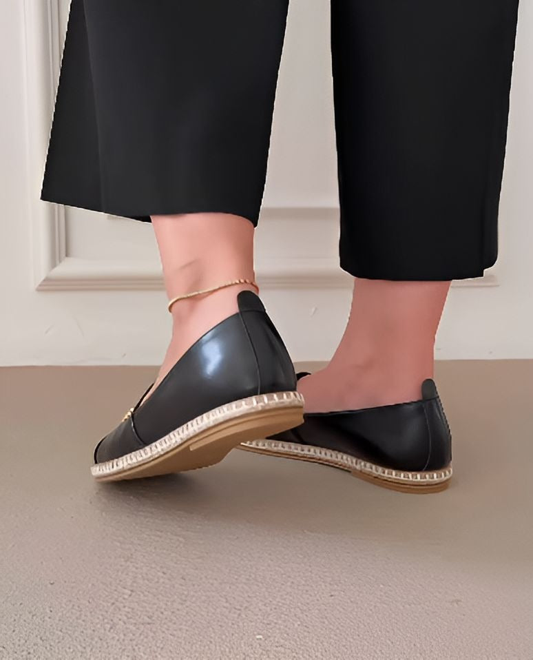 Black Soft Leather Slip-On Loafers