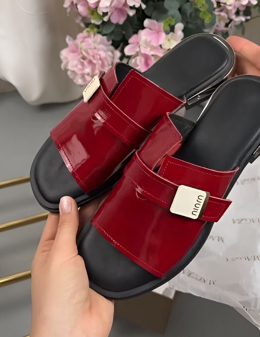 Red Leather Slippers