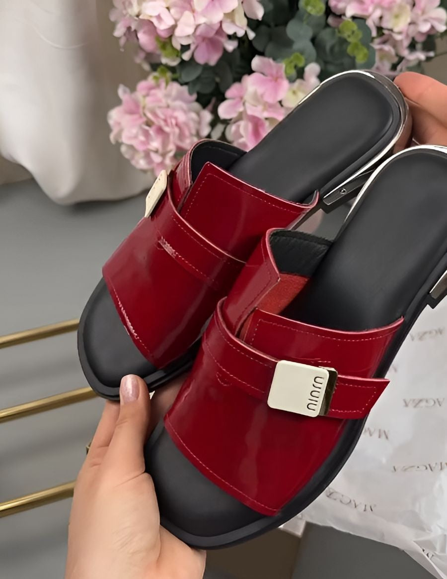 Red Leather Slippers