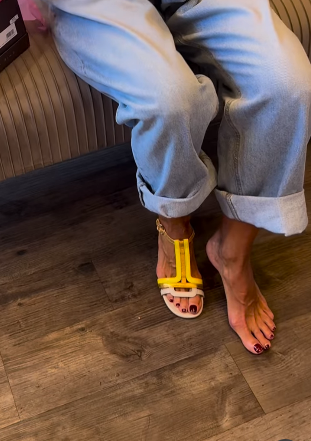 Yellow Square Heel Sandals