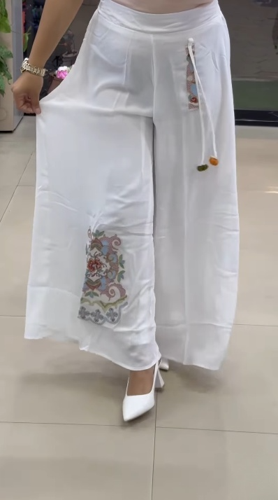 Loose Printed Comfort Wide Leg Pants