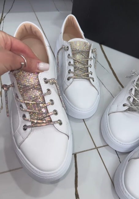 White Sparkling Rhinestone Women Shoes
