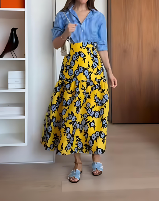 Yellow Printed Skirt
