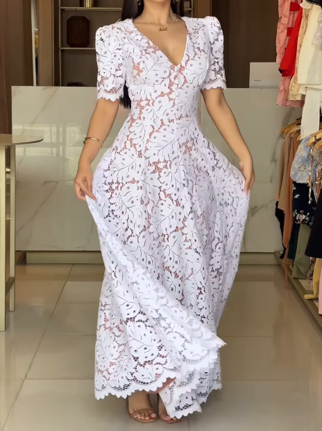 V-neck Lace Dress